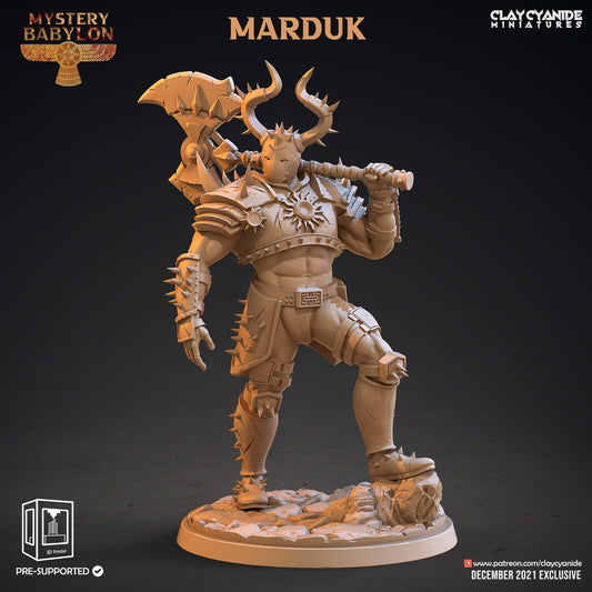 3D Printed Clay Cyanide Mystery Babylon - Marduk 28mm 32mm D&D