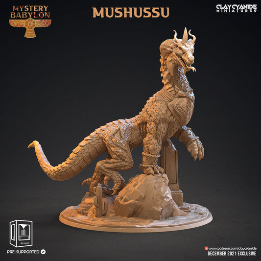 3D Printed Clay Cyanide Mystery Babylon - Mushussu 28mm 32mm D&D