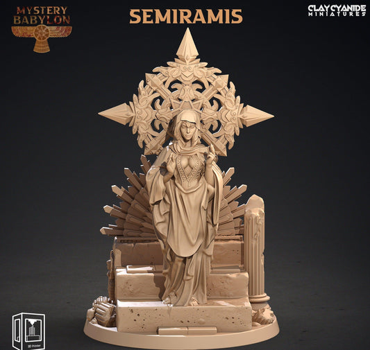 3D Printed Clay Cyanide Mystery Babylon - Semiramis 28mm 32mm D&D
