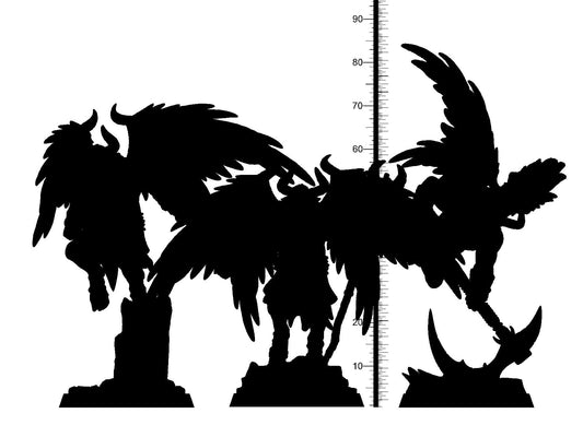 3D Printed Clay Cyanide Mystery Babylon - Winged Bull Men 28mm 32mm D&D