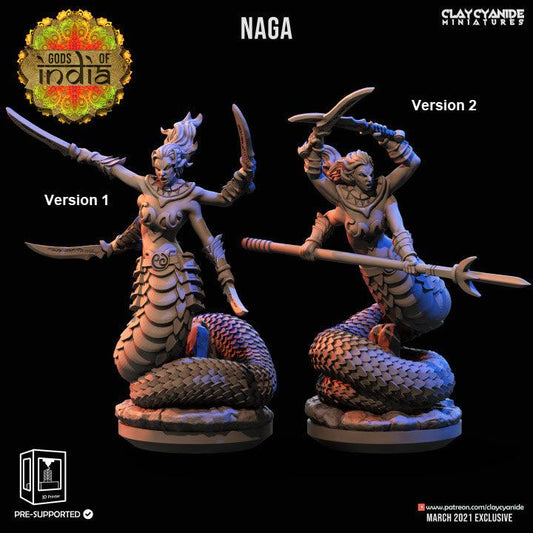 3D Printed Clay Cyanide Naga Warriors Gods of India Ragnarok D&D