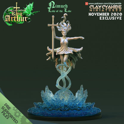 3D Printed Clay Cyanide Nimueh, Lady of the Lake The Legend of King Arthur Ragnarok D&D