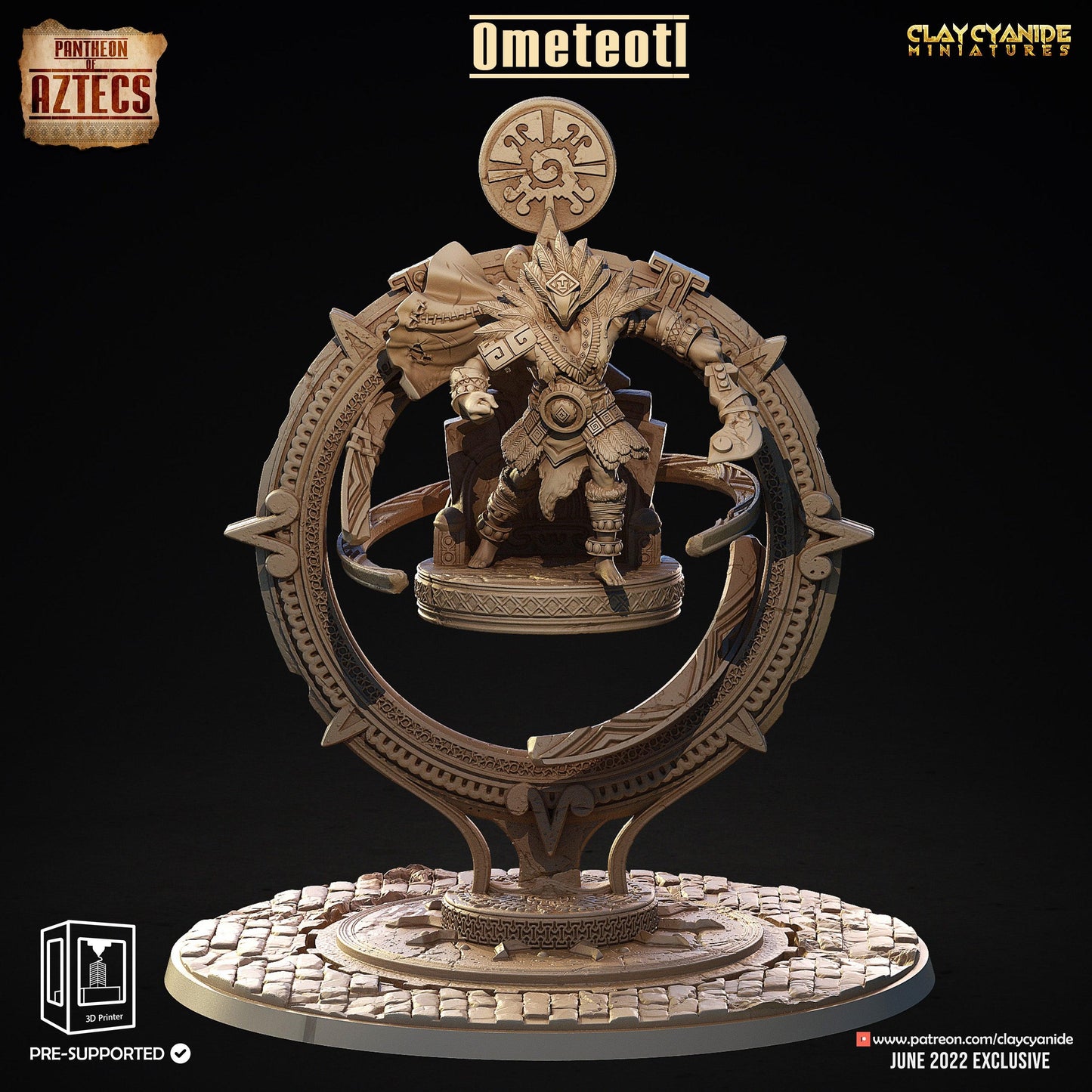 3D Printed Clay Cyanide Pantheon Of Aztecs Set Ragnarok D&D