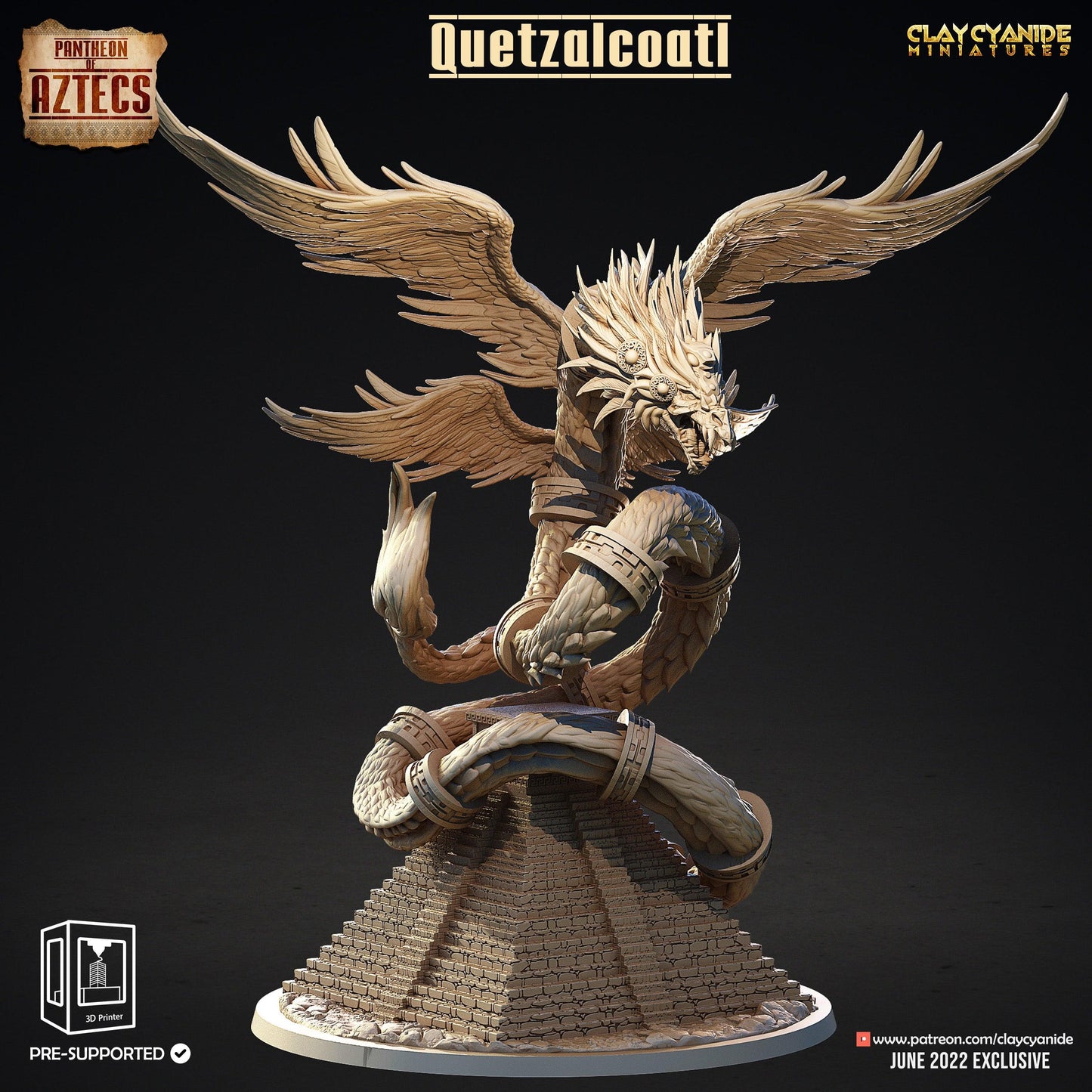 3D Printed Clay Cyanide Pantheon Of Aztecs Set Ragnarok D&D