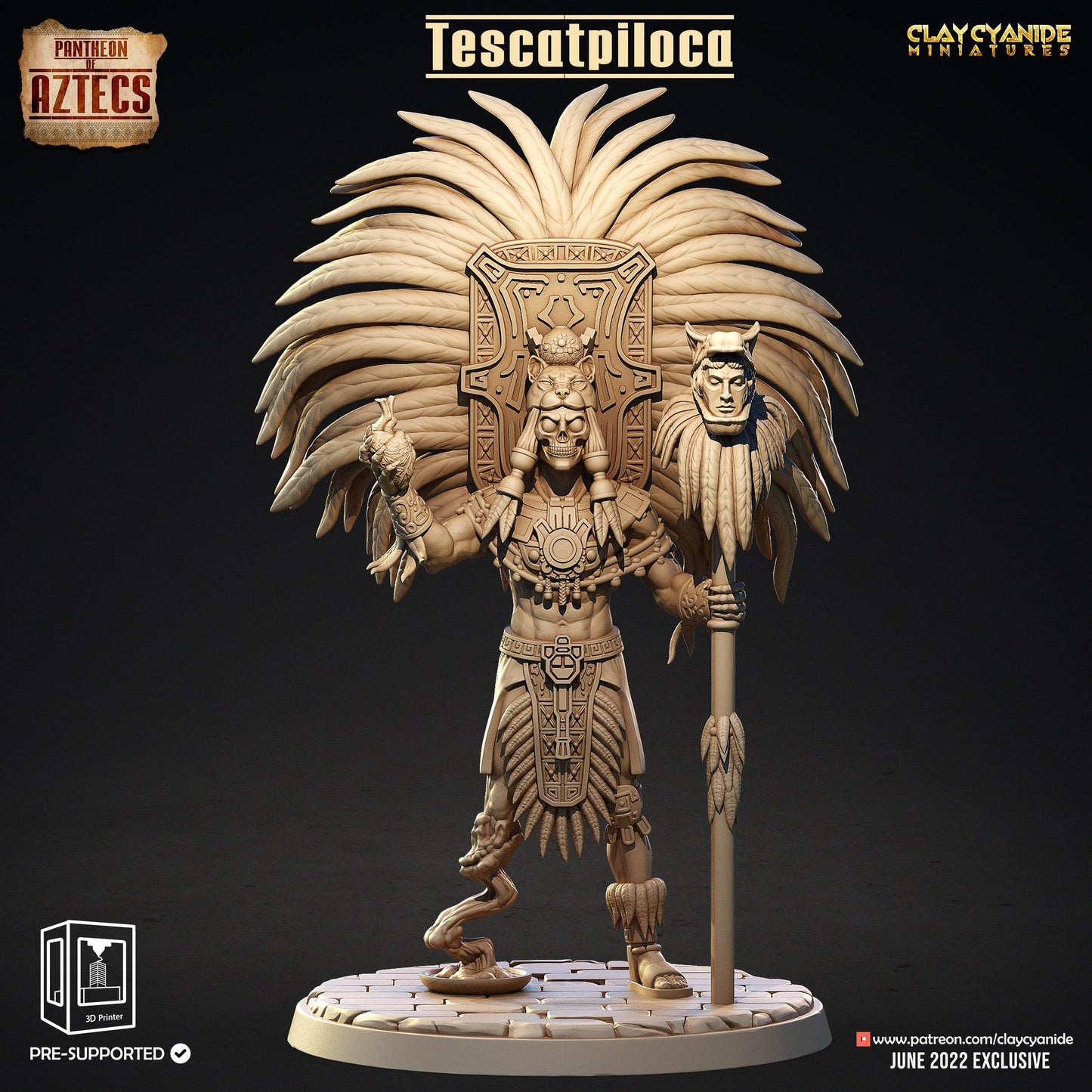 3D Printed Clay Cyanide Pantheon Of Aztecs Set Ragnarok D&D