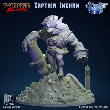 3D Printed Clay Cyanide Pirate Sharks Factions Tribes Wargrounds Ragnarok D&D