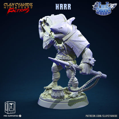 3D Printed Clay Cyanide Pirate Sharks Factions Tribes Wargrounds Ragnarok D&D