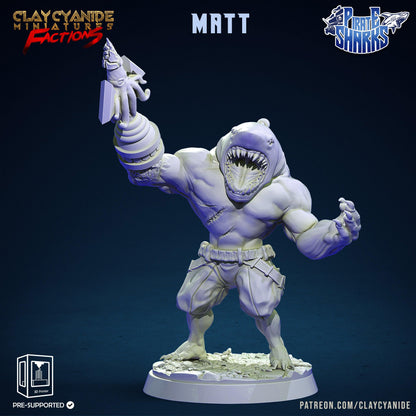 3D Printed Clay Cyanide Pirate Sharks Factions Tribes Wargrounds Ragnarok D&D