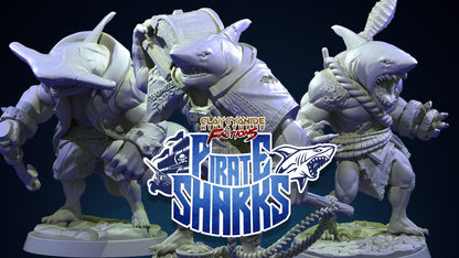 3D Printed Clay Cyanide Pirate Sharks Factions Tribes Wargrounds Ragnarok D&D