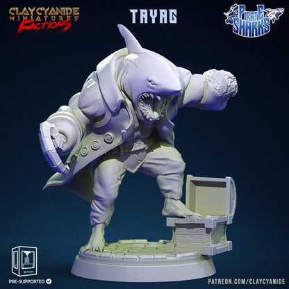 3D Printed Clay Cyanide Pirate Sharks Factions Tribes Wargrounds Ragnarok D&D