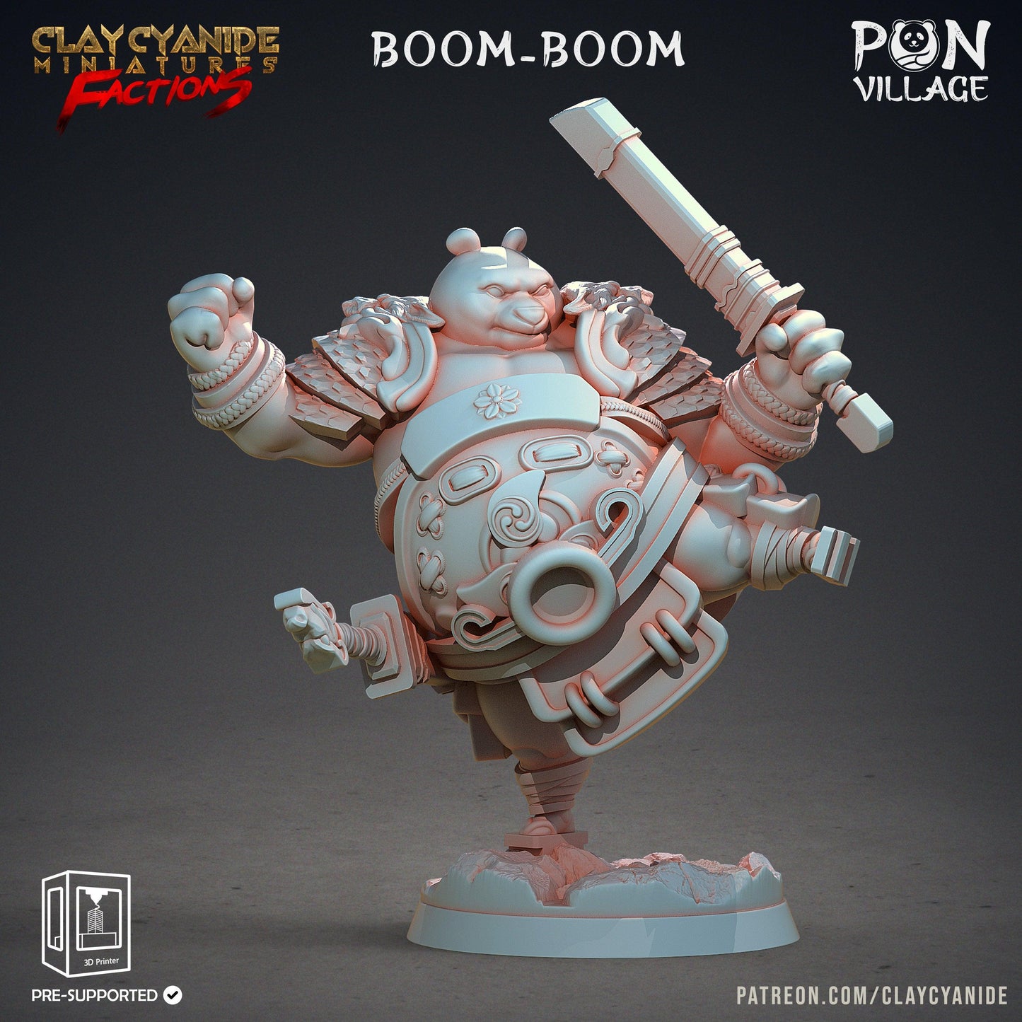 3D Printed Clay Cyanide Pon Village Pandas Tribes Factions Ragnarok D&D