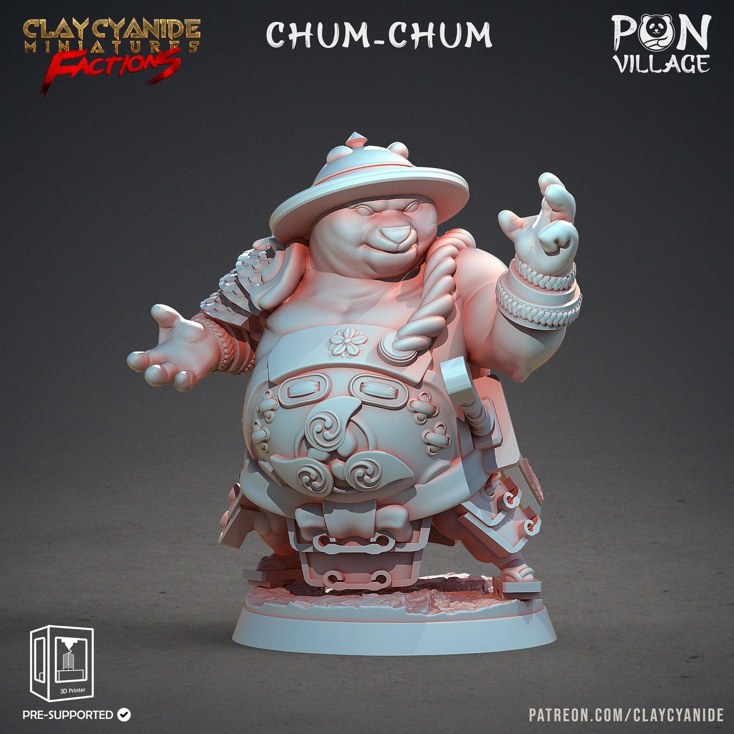 3D Printed Clay Cyanide Pon Village Pandas Tribes Factions Ragnarok D&D
