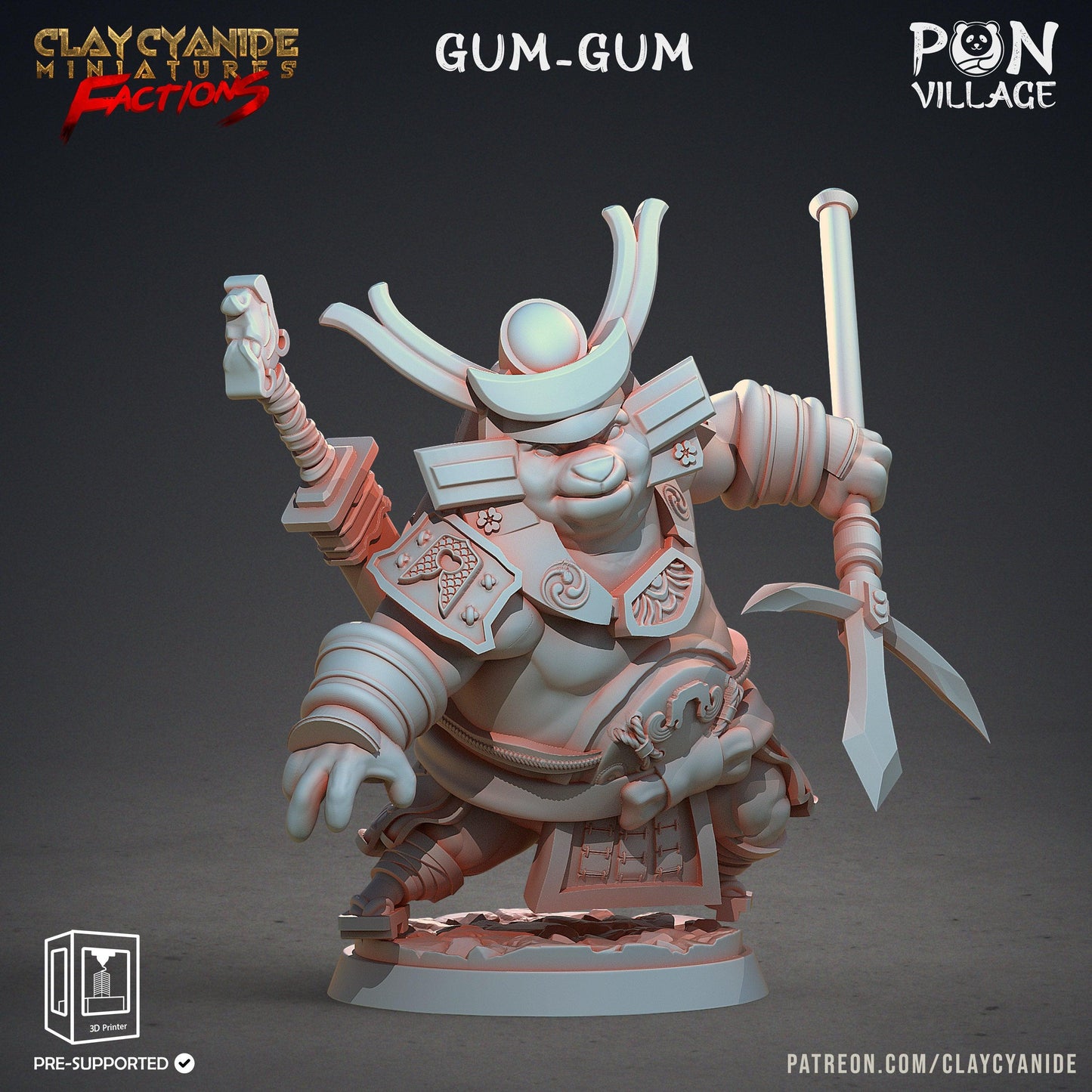 3D Printed Clay Cyanide Pon Village Pandas Tribes Factions Ragnarok D&D