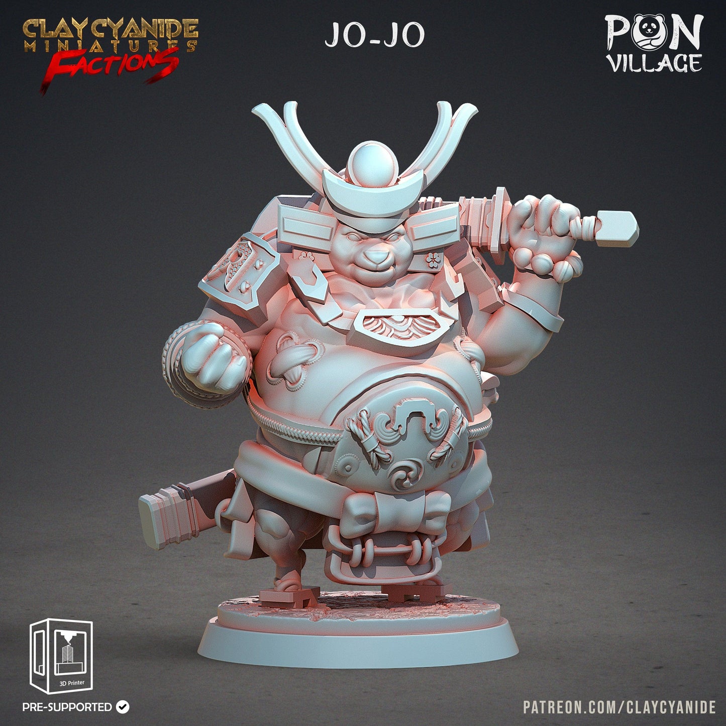 3D Printed Clay Cyanide Pon Village Pandas Tribes Factions Ragnarok D&D