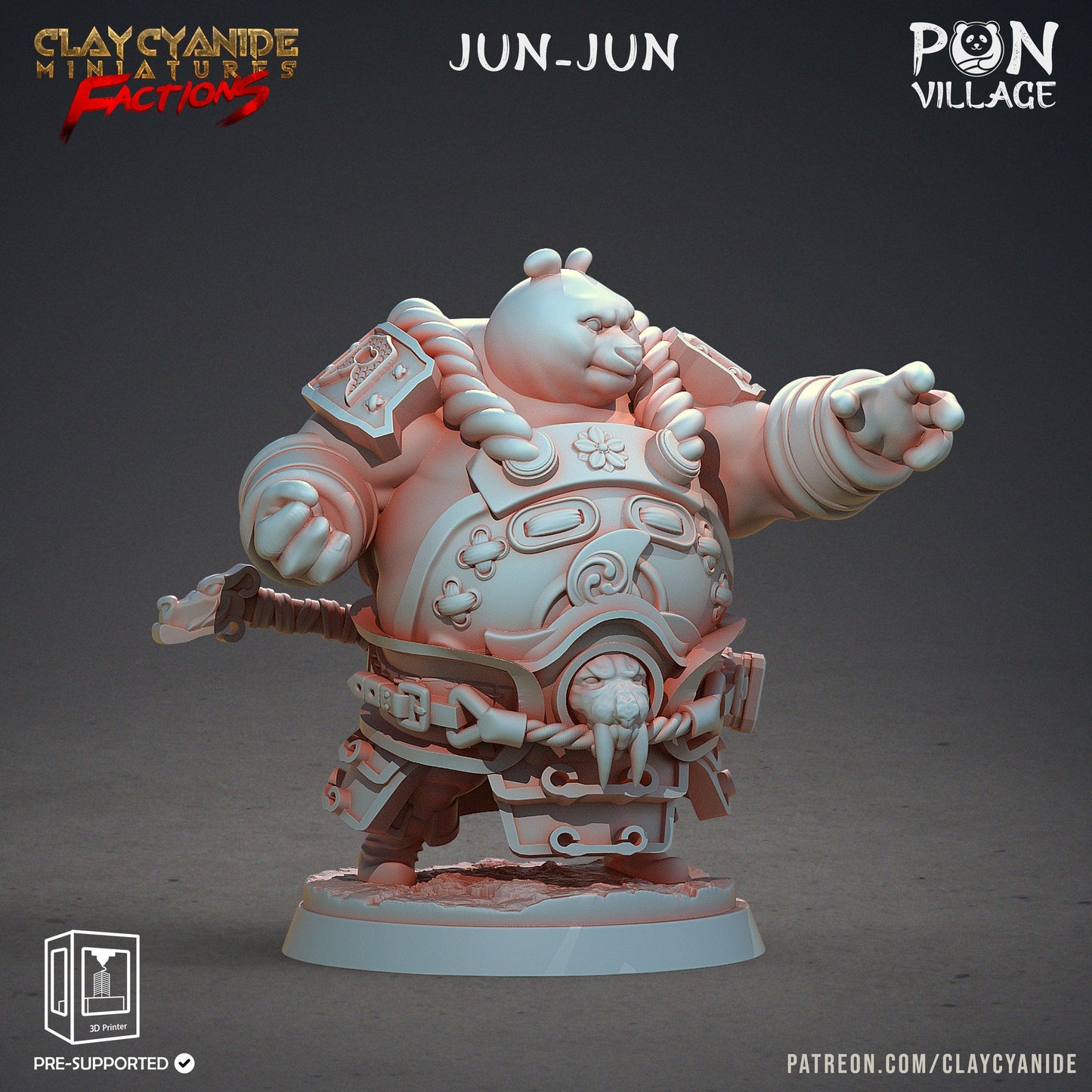 3D Printed Clay Cyanide Pon Village Pandas Tribes Factions Ragnarok D&D