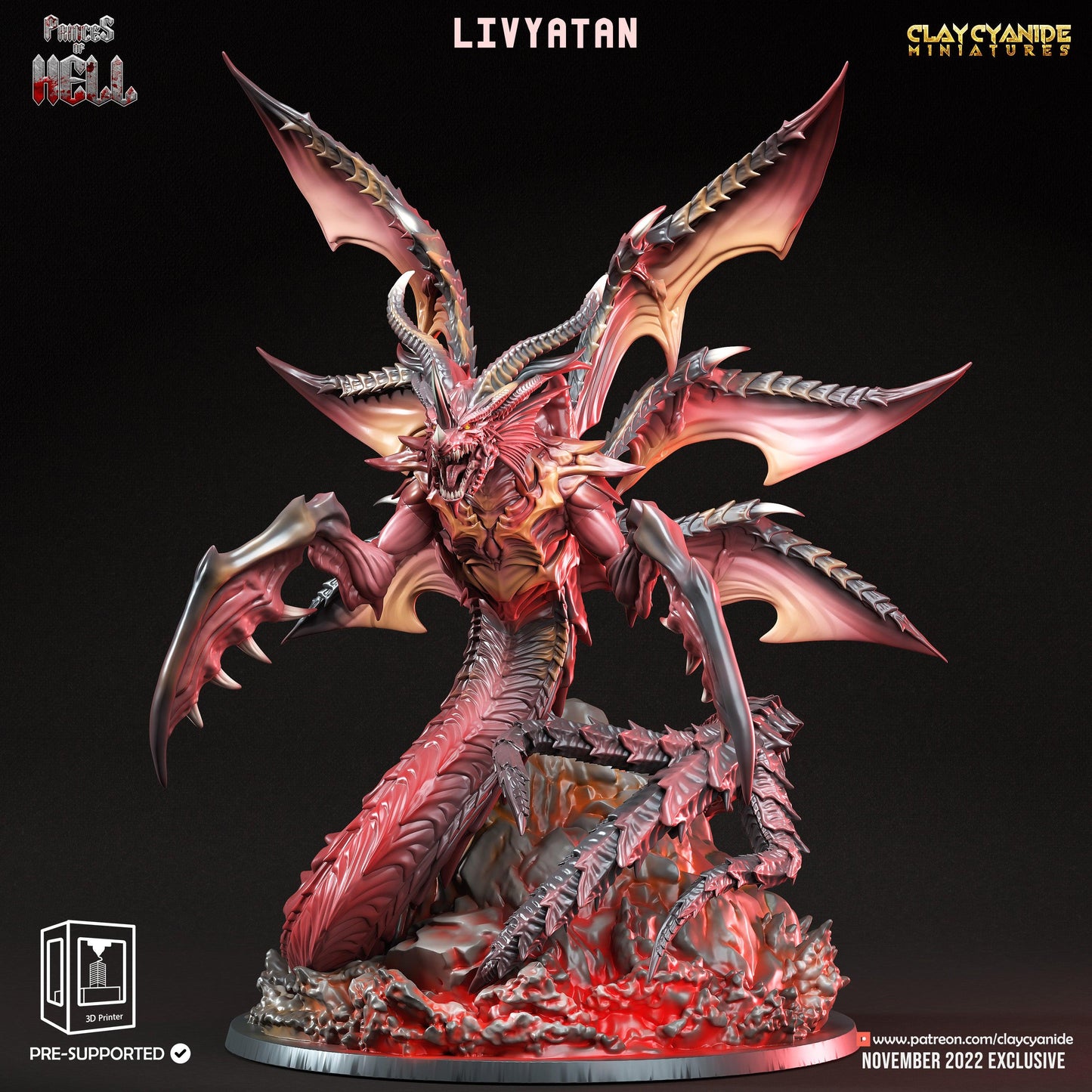 3D Printed Clay Cyanide Princess of Hell Ragnarok D&D