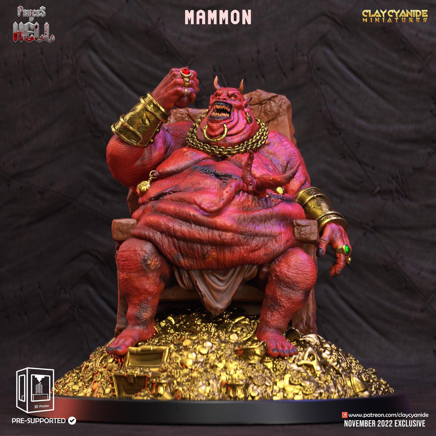 3D Printed Clay Cyanide Princess of Hell Ragnarok D&D
