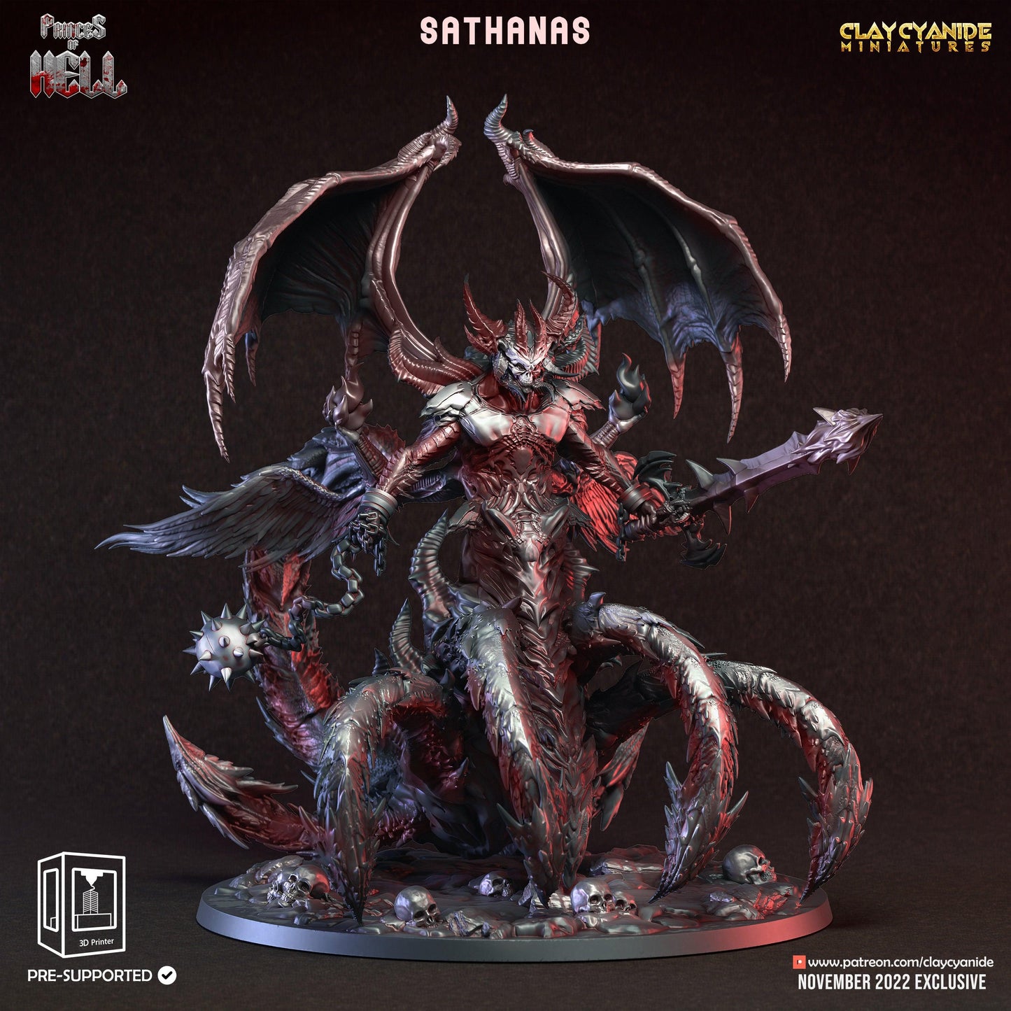 3D Printed Clay Cyanide Princess of Hell Ragnarok D&D