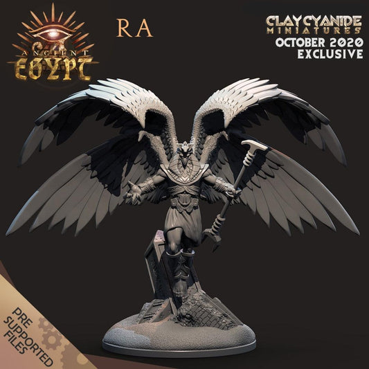 3D Printed Clay Cyanide Ra God Ancient Egypt Ragnarok D&D