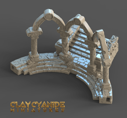 3D Printed Clay Cyanide Ruins Set 28mm-32mm Ragnarok D&D