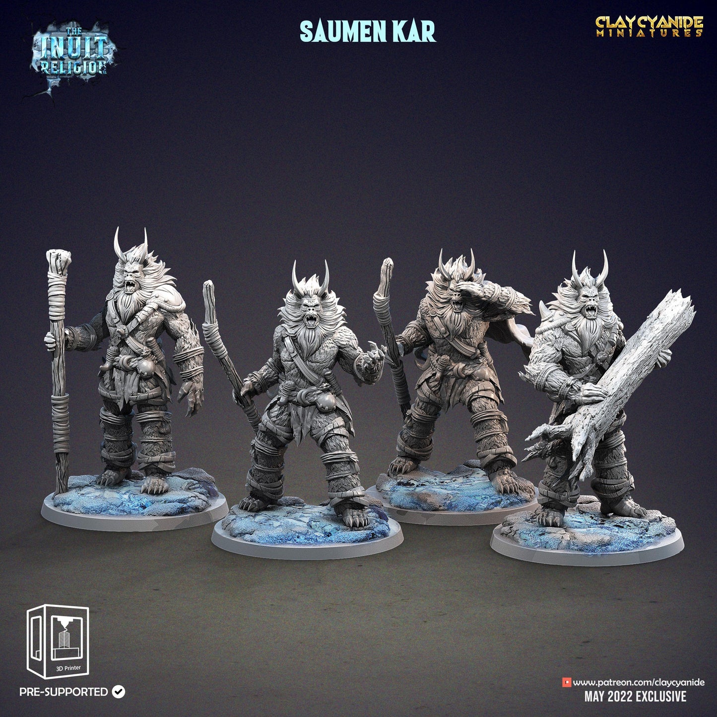 3D Printed Clay Cyanide Saumen Kar Inuit Religion Ragnarok D&D