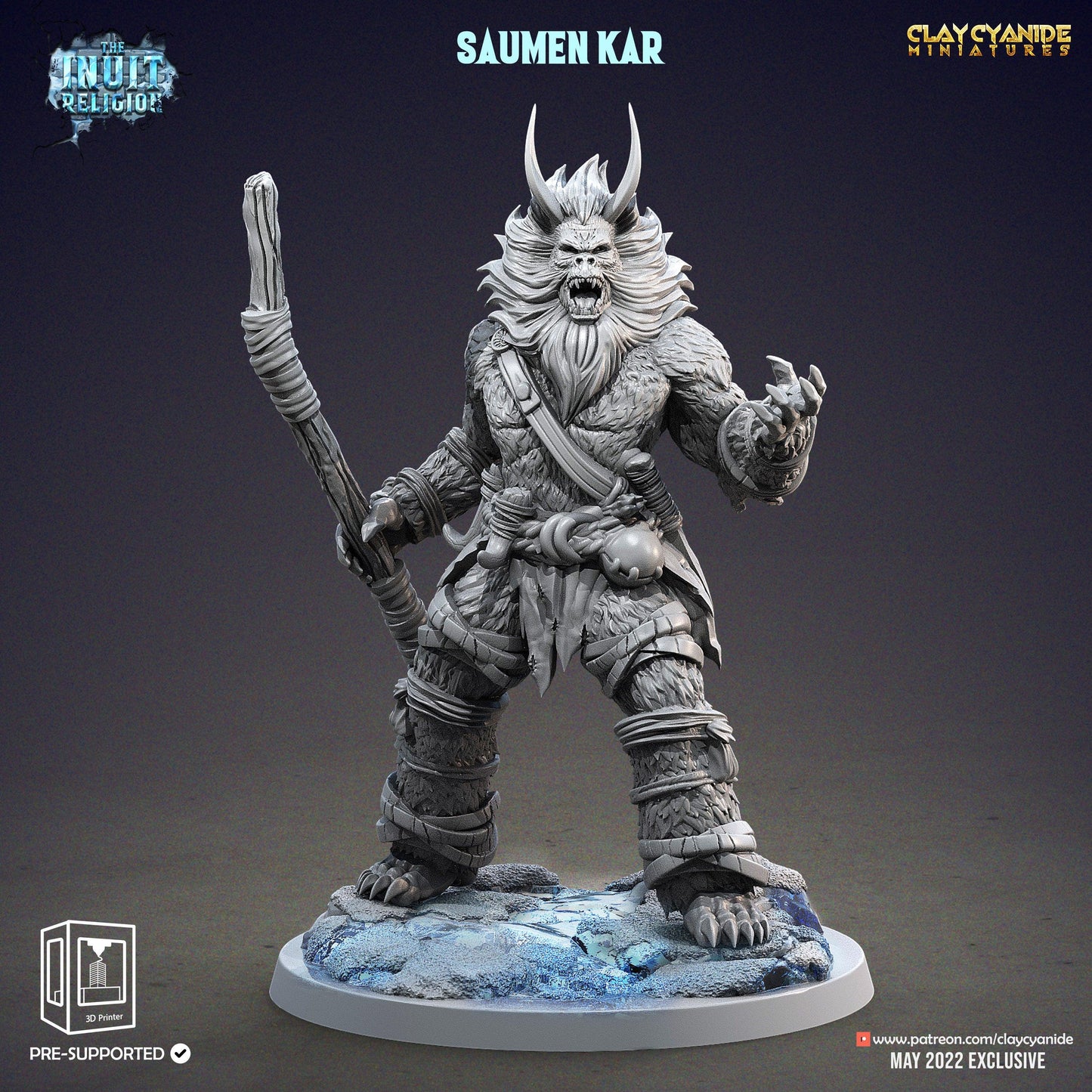 3D Printed Clay Cyanide Saumen Kar Inuit Religion Ragnarok D&D