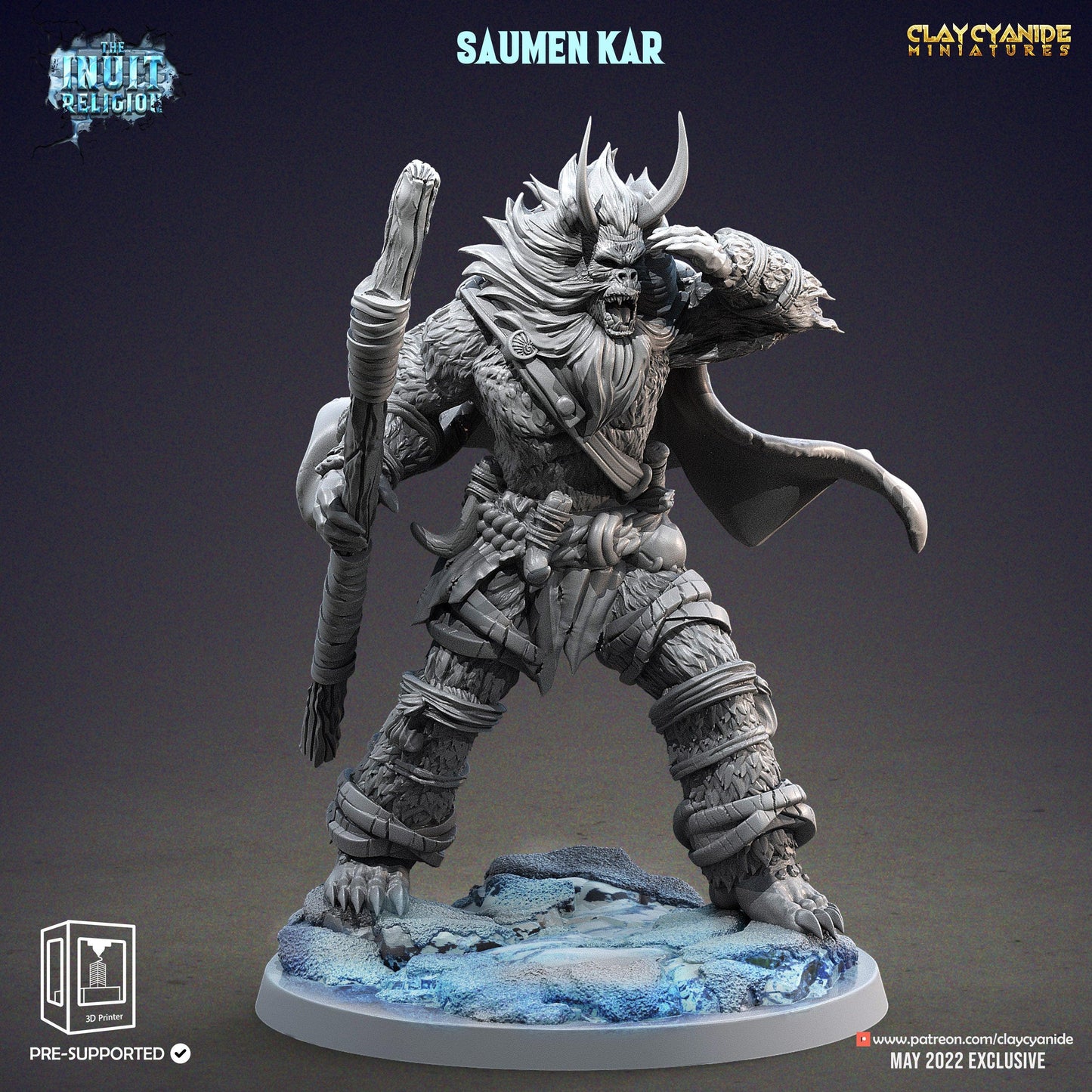 3D Printed Clay Cyanide Saumen Kar Inuit Religion Ragnarok D&D