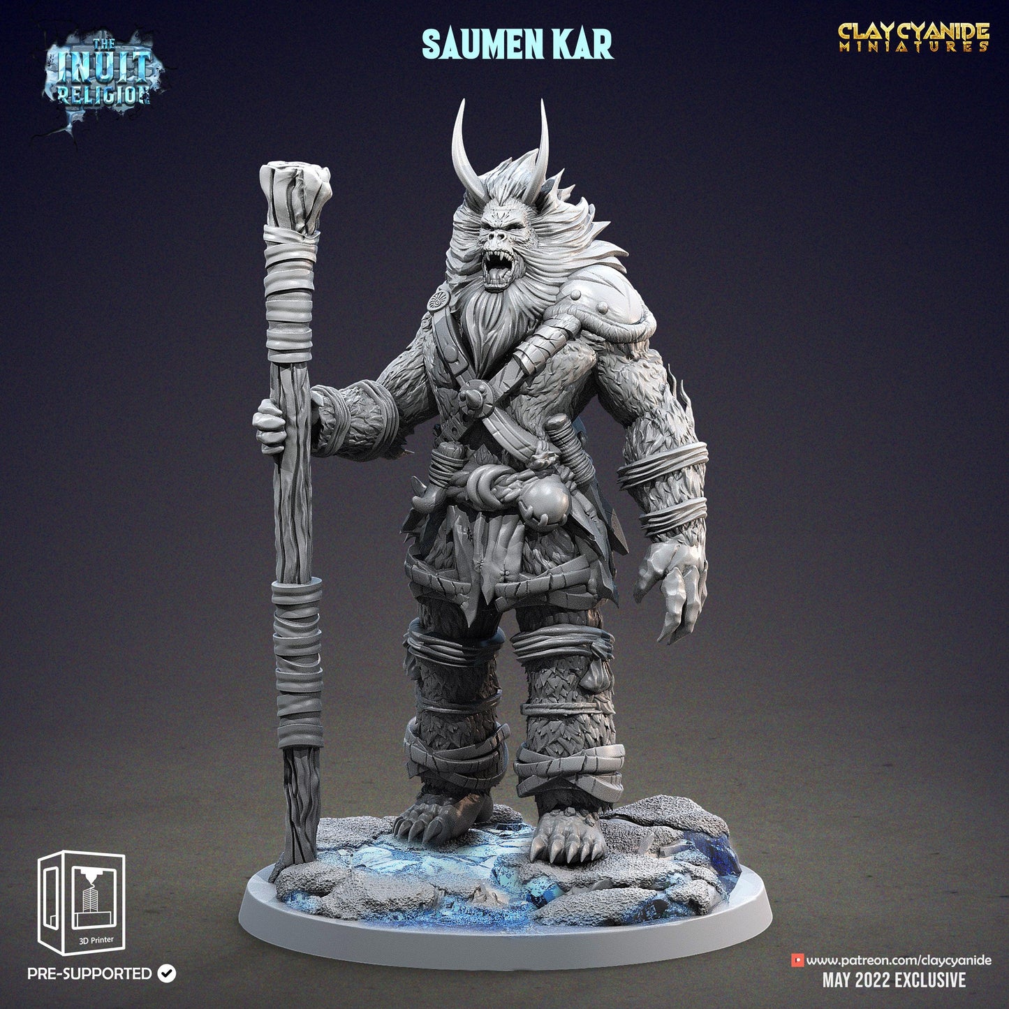 3D Printed Clay Cyanide Saumen Kar Inuit Religion Ragnarok D&D