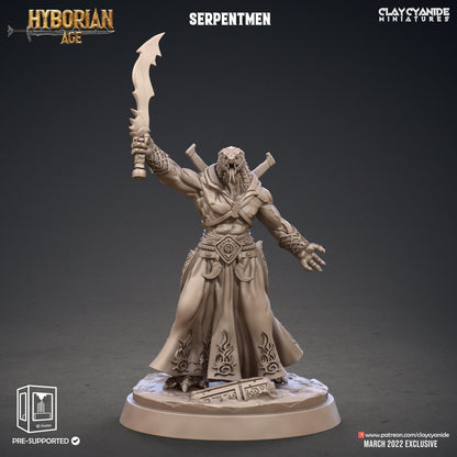 3D Printed Clay Cyanide Serpentmen Set Hyborian Age 28mm-32mm Ragnarok D&D