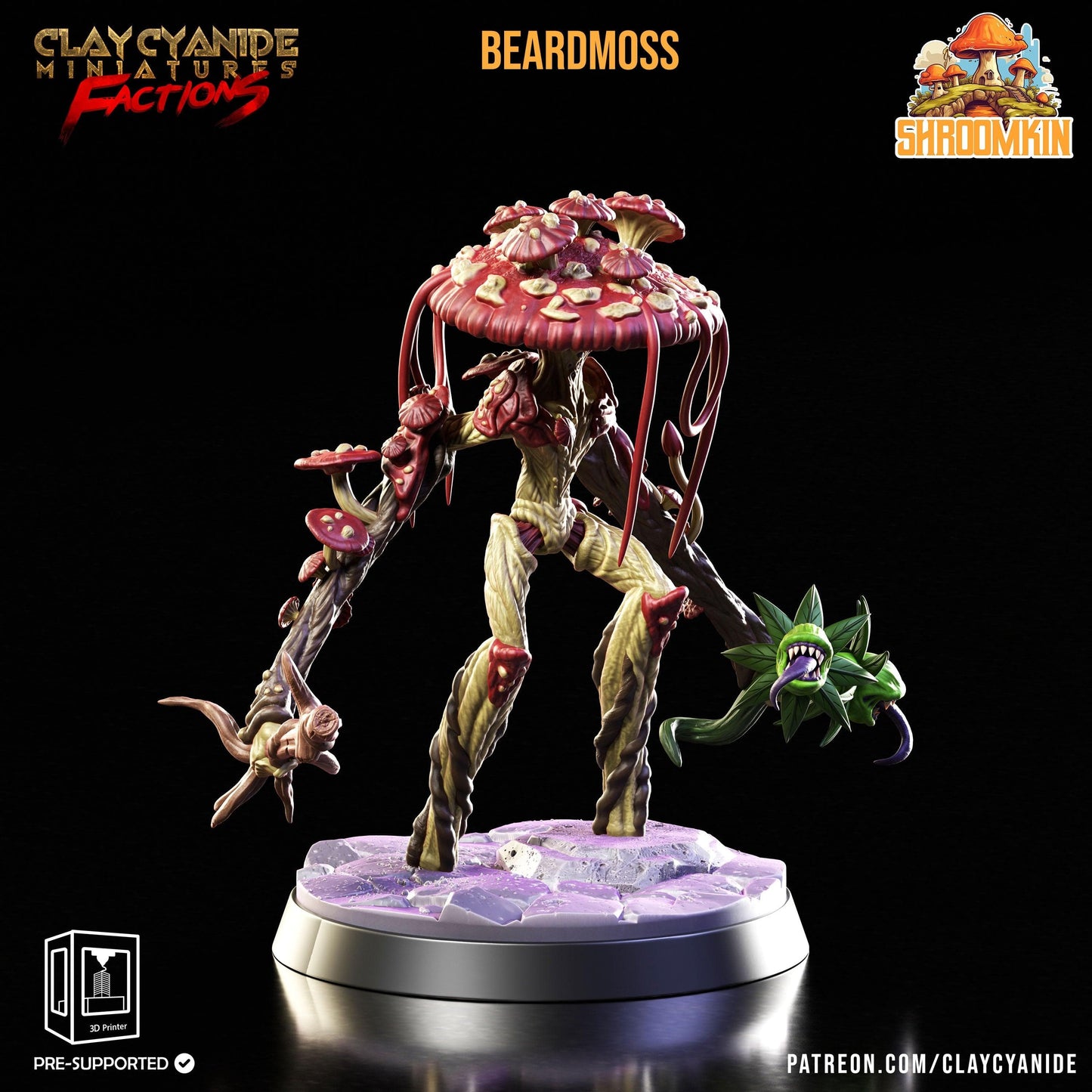 3D Printed Clay Cyanide Shroomkin Factions Tribes 28 32 mm D&D