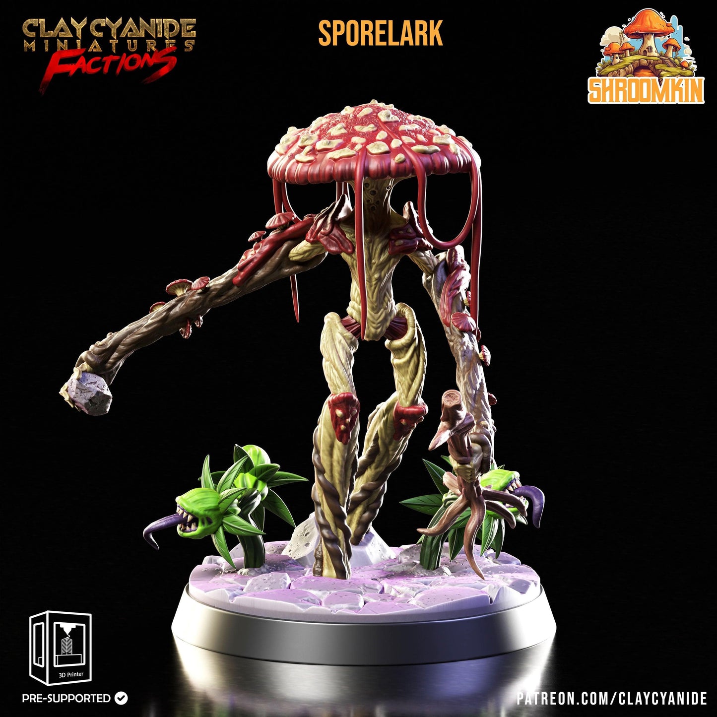 3D Printed Clay Cyanide Shroomkin Factions Tribes 28 32 mm D&D