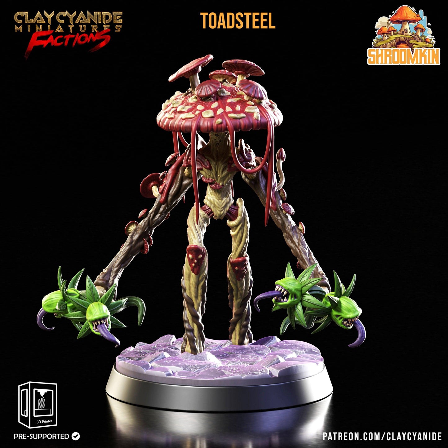 3D Printed Clay Cyanide Shroomkin Factions Tribes 28 32 mm D&D