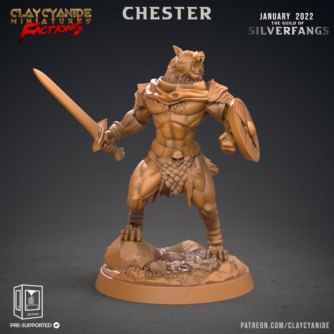3D Printed Clay Cyanide Silverfangs Guild Werewolf Fox Tribes Factions Ragnarok D&D