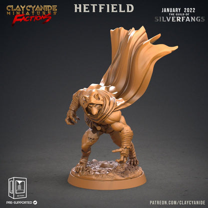 3D Printed Clay Cyanide Silverfangs Guild Werewolf Fox Tribes Factions Ragnarok D&D