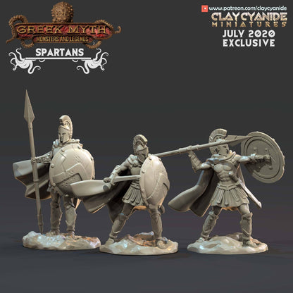 3D Printed Clay Cyanide Spartan Soldiers Greek Mythology Part 2 28 32 mm D&D
