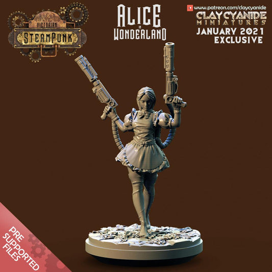 3D Printed Clay Cyanide Steampunk Alice in Wonderland Ragnarok D&D