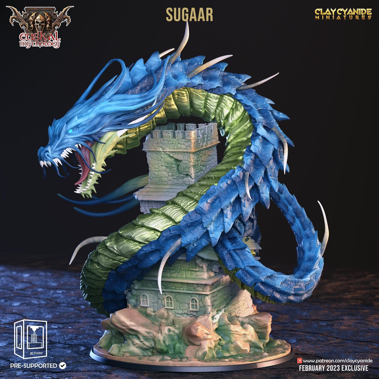 3D Printed Clay Cyanide Sugaar Euskal Mythology 28 32 mm D&D