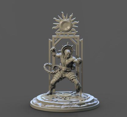3D Printed Clay Cyanide Sun Tarot Ragnarok D&D