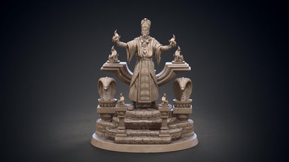 3D Printed Clay Cyanide Thot-Amon and Throne Hyborean Age Ragnarok D&D