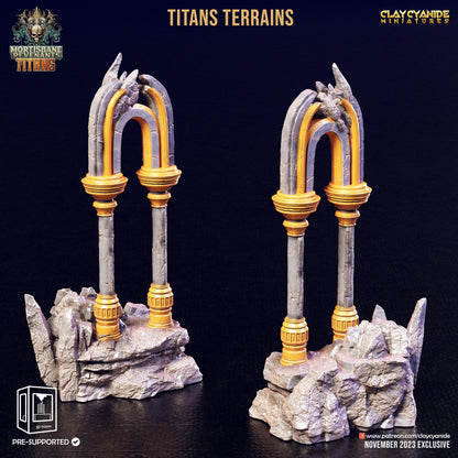 3D Printed Clay Cyanide Titan Terrain Set Mortisbane Titans Set 28 32 mm D&D