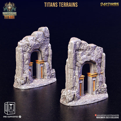 3D Printed Clay Cyanide Titan Terrain Set Mortisbane Titans Set 28 32 mm D&D