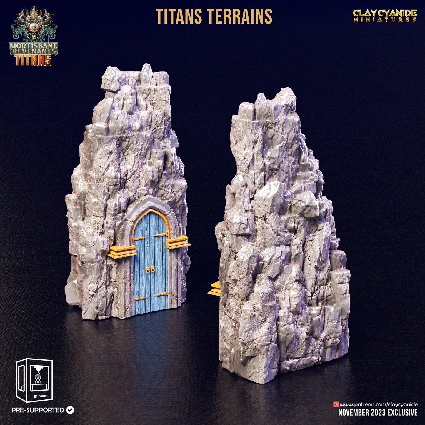 3D Printed Clay Cyanide Titan Terrain Set Mortisbane Titans Set 28 32 mm D&D