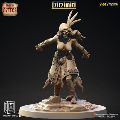 3D Printed Clay Cyanide Tzitzimitl Set Pantheon of Aztecs Ragnarok D&D