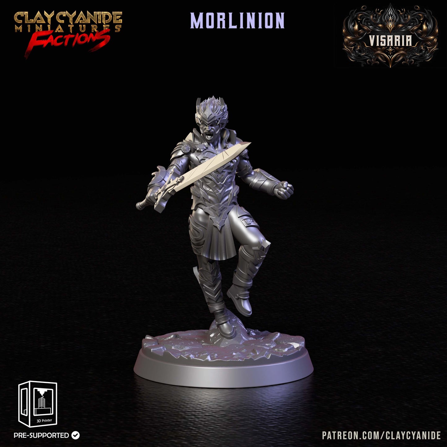 3D Printed Clay Cyanide Visarian Nobles Factions Ragnarok D&D