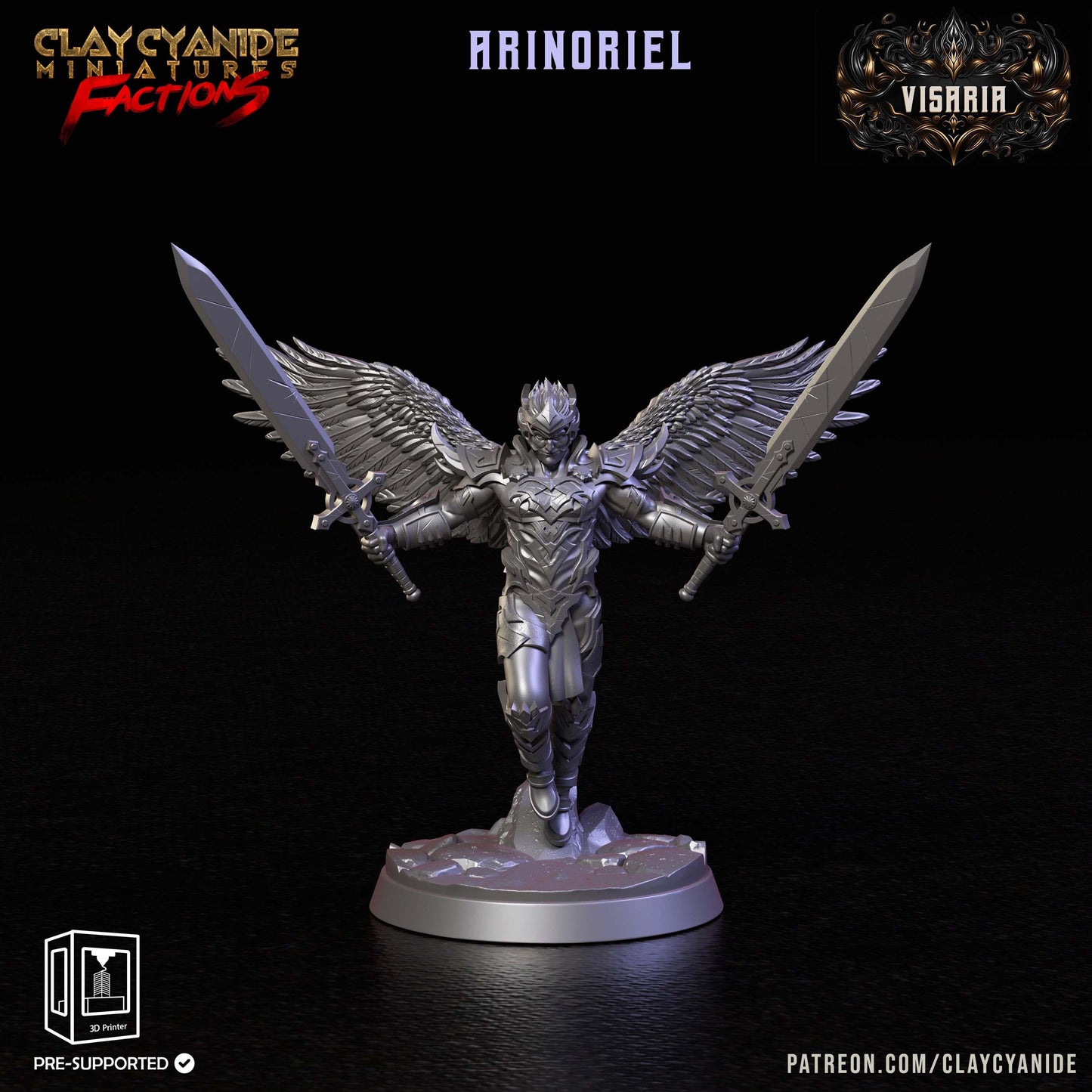 3D Printed Clay Cyanide Visarian Nobles Factions Ragnarok D&D