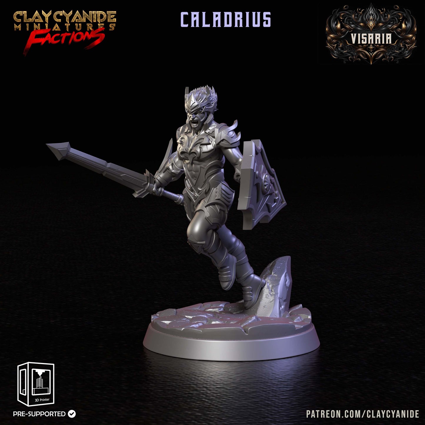 3D Printed Clay Cyanide Visarian Nobles Factions Ragnarok D&D