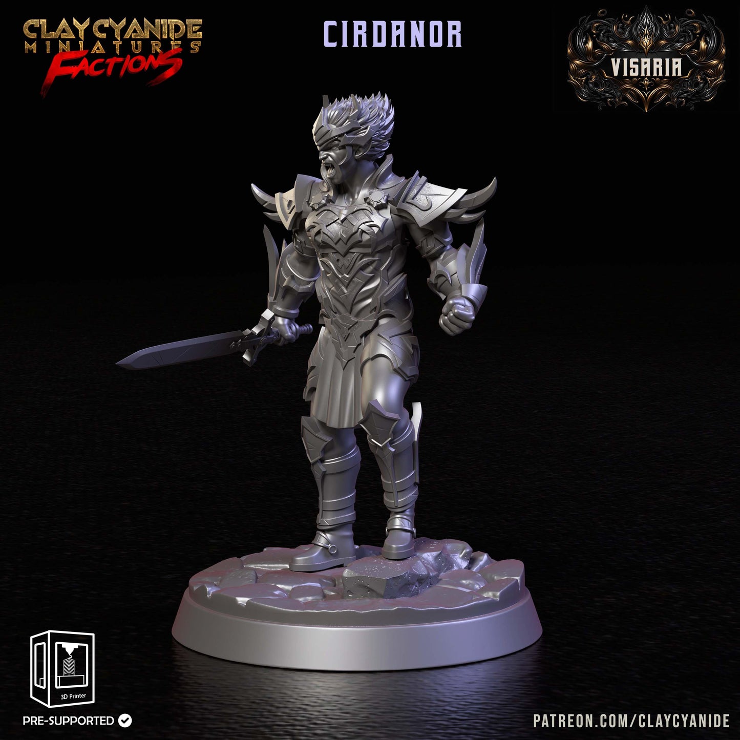 3D Printed Clay Cyanide Visarian Nobles Factions Ragnarok D&D