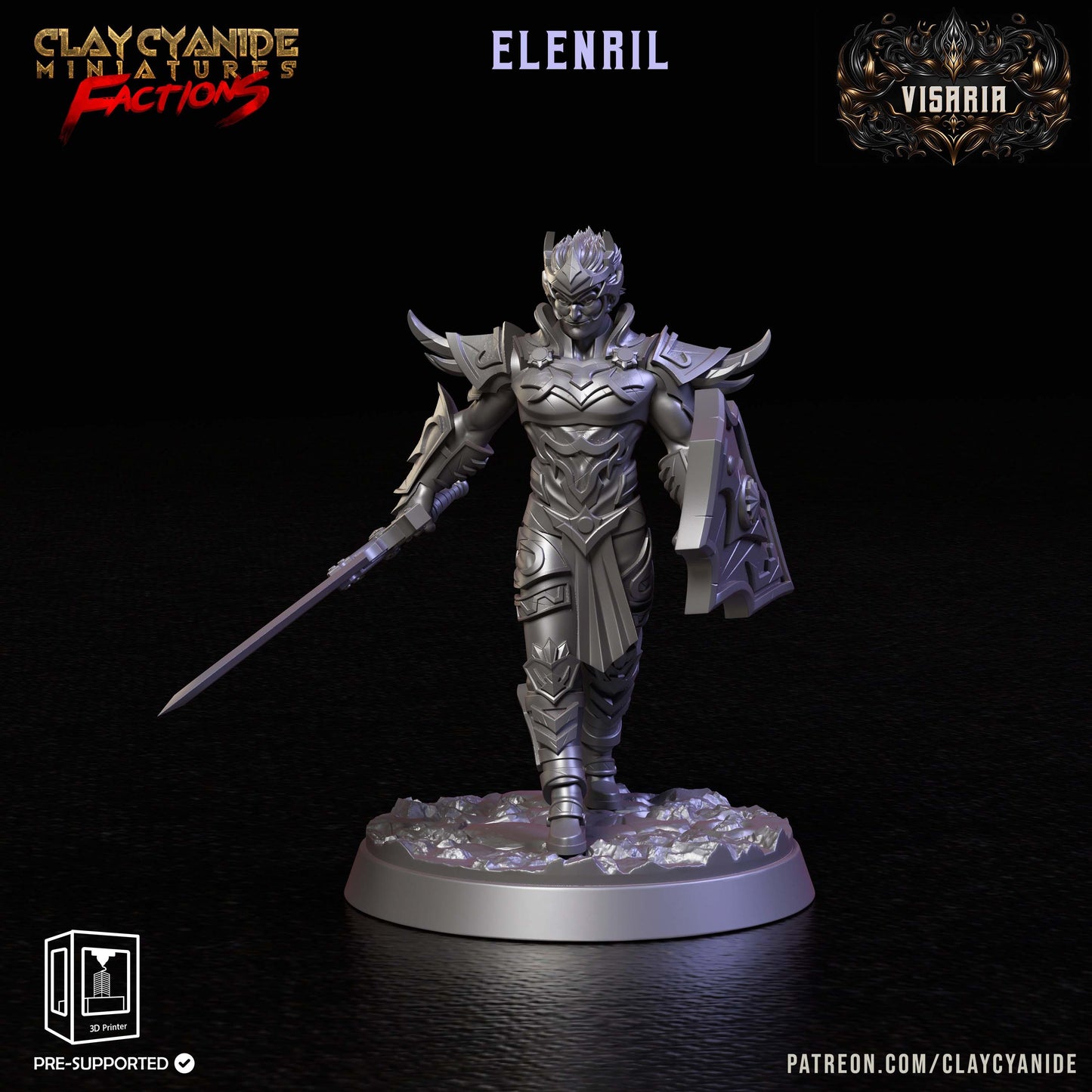 3D Printed Clay Cyanide Visarian Nobles Factions Ragnarok D&D