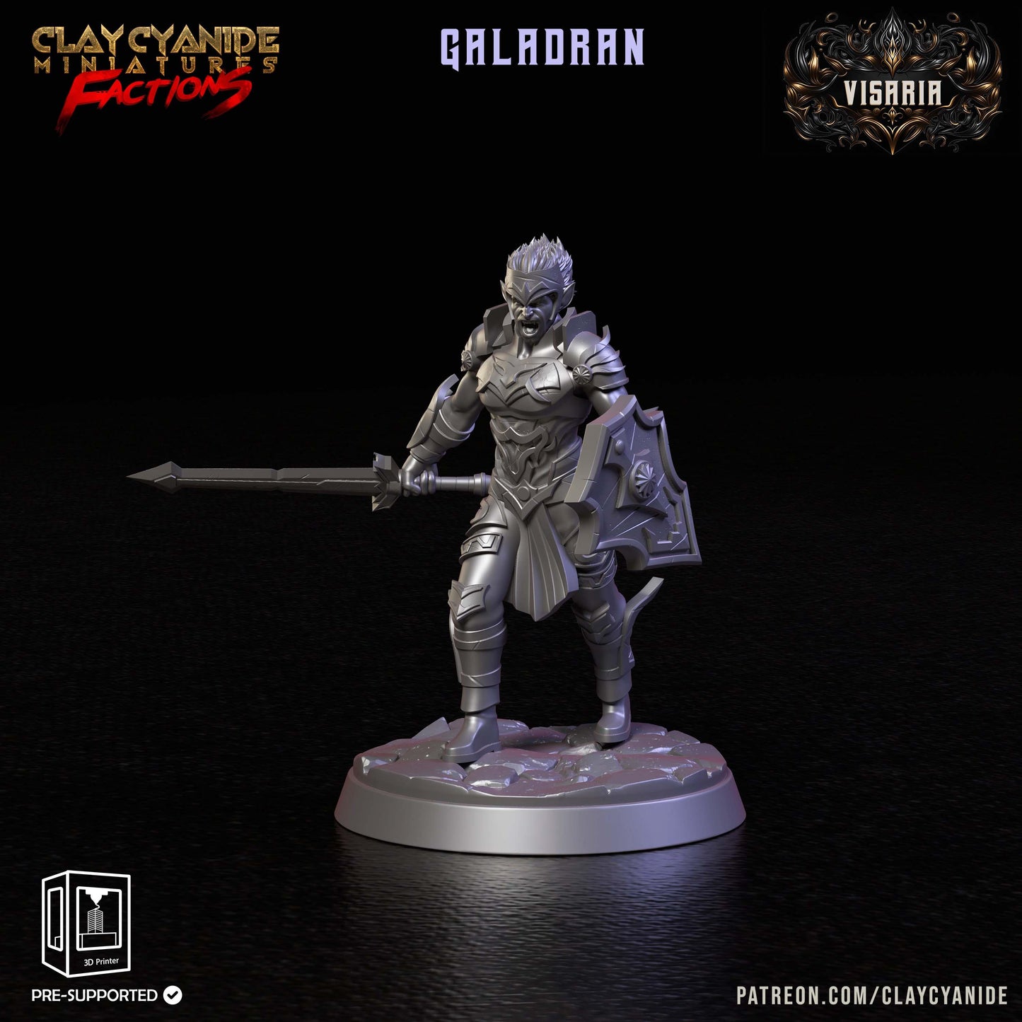 3D Printed Clay Cyanide Visarian Nobles Factions Ragnarok D&D