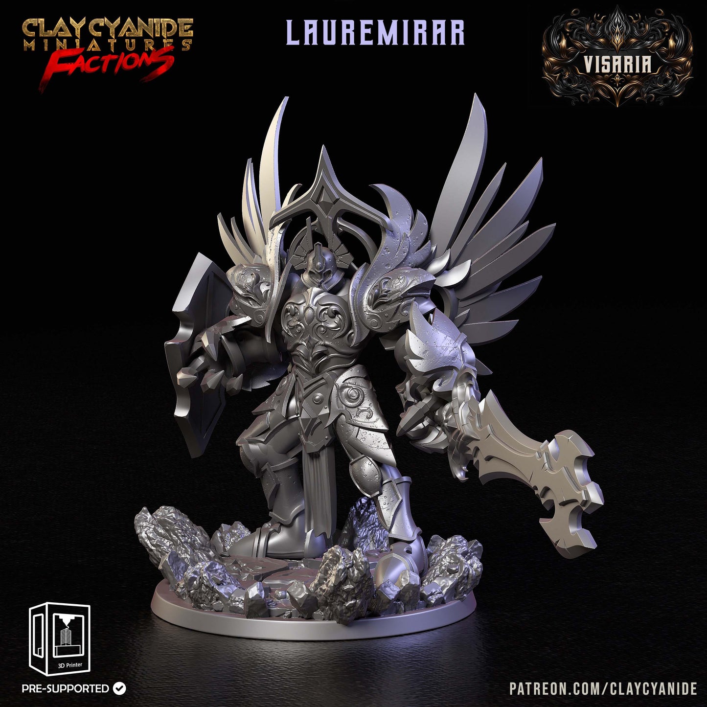 3D Printed Clay Cyanide Visarian Nobles Factions Ragnarok D&D